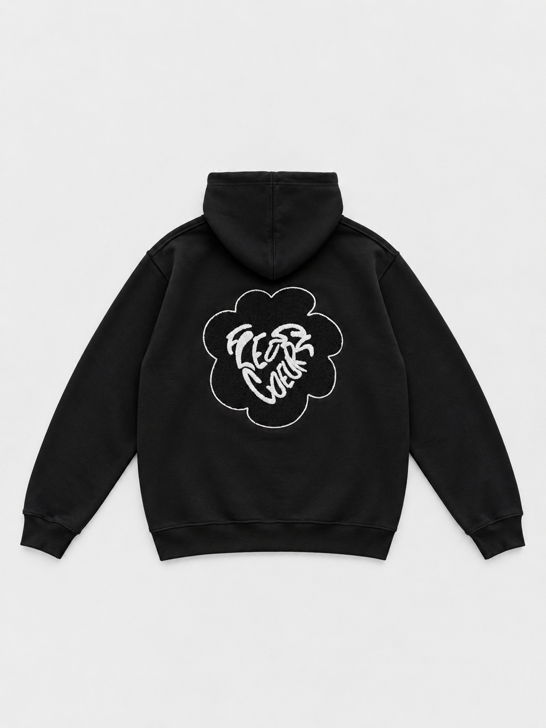 Flowers Black - Zip