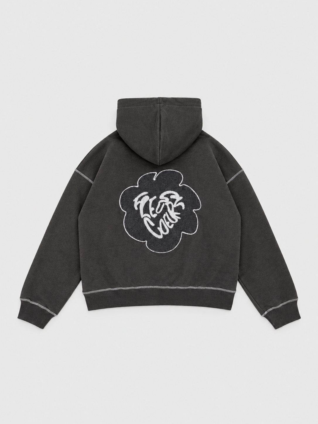 Flowers Grey - Zip