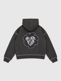 Flowers Grey - Zip