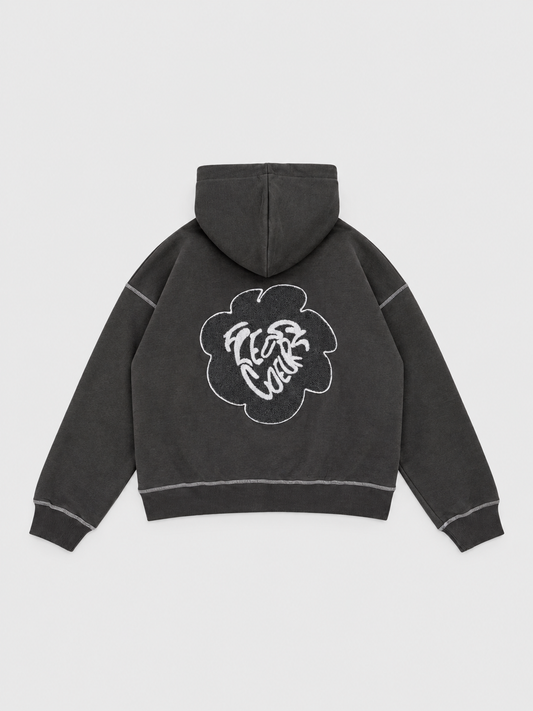 Flowers Grey - Zip