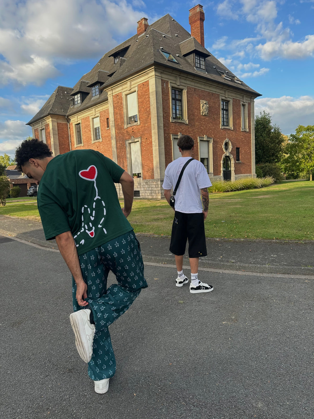 flowers green - pant